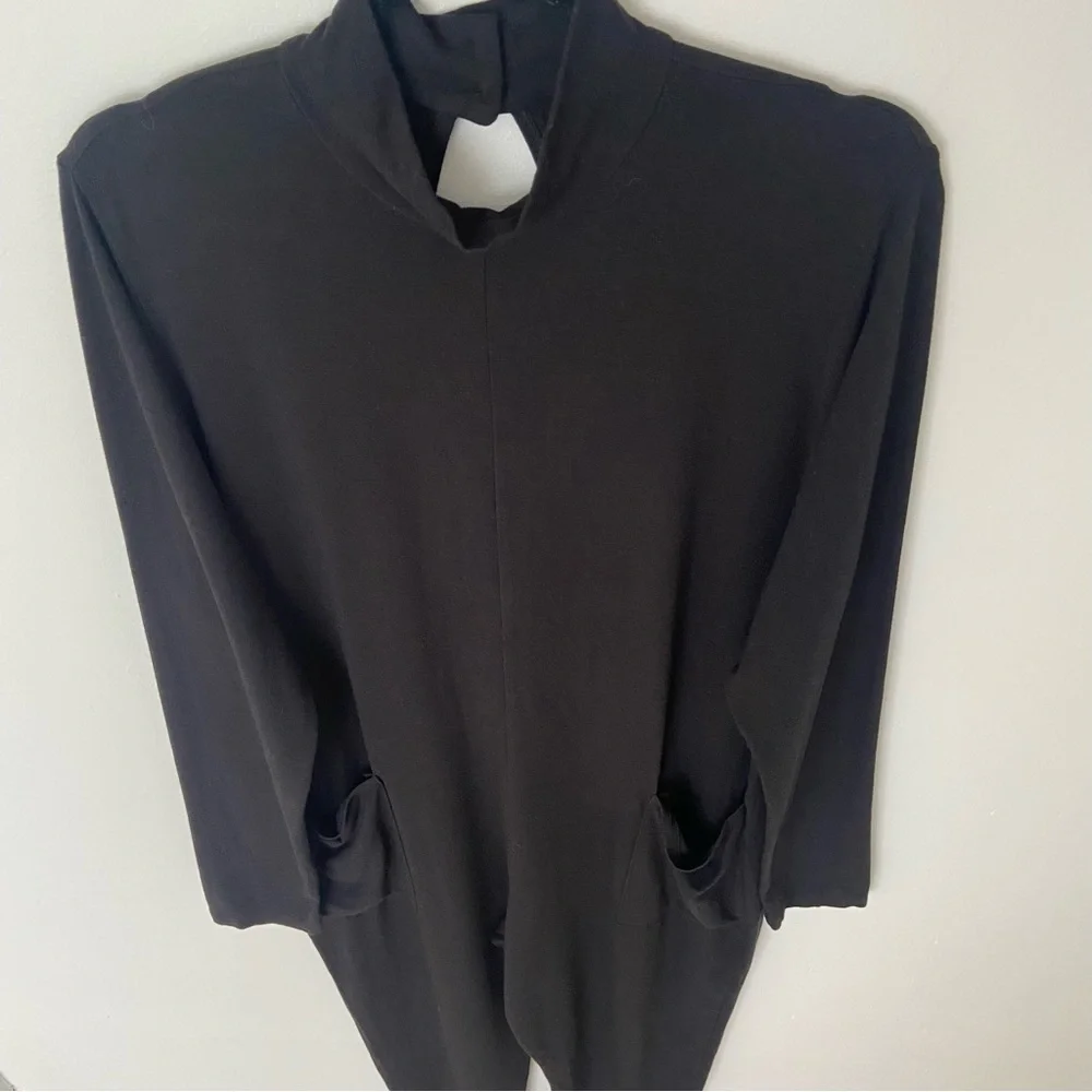 Smash + Tess Audrey Romper Black Bamboo Blend Jumpsuit Large Loungewear Pockets - Picture 8 of 11